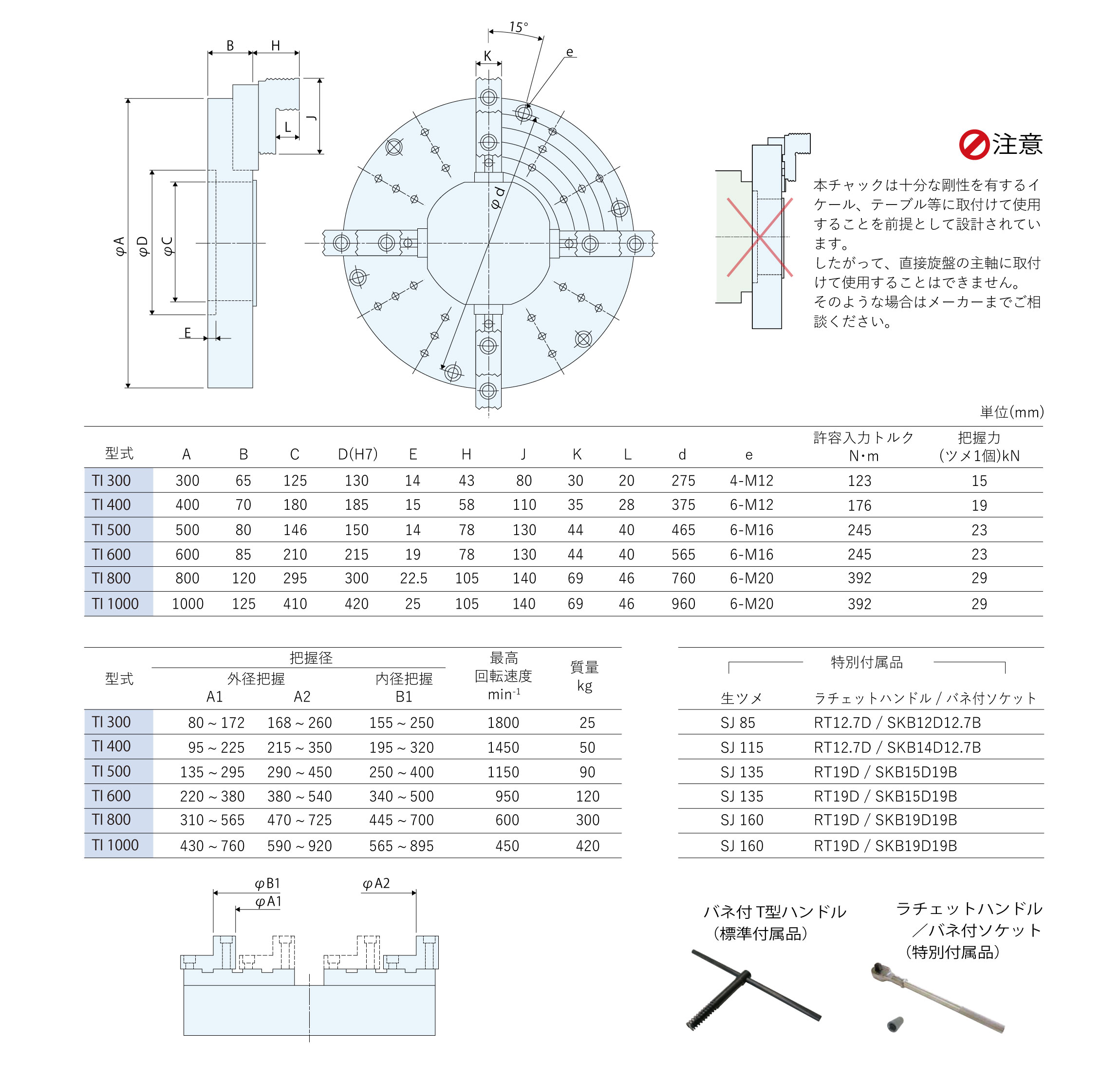 薄型 インデペンデントチャック TIシリーズ - カワタテック